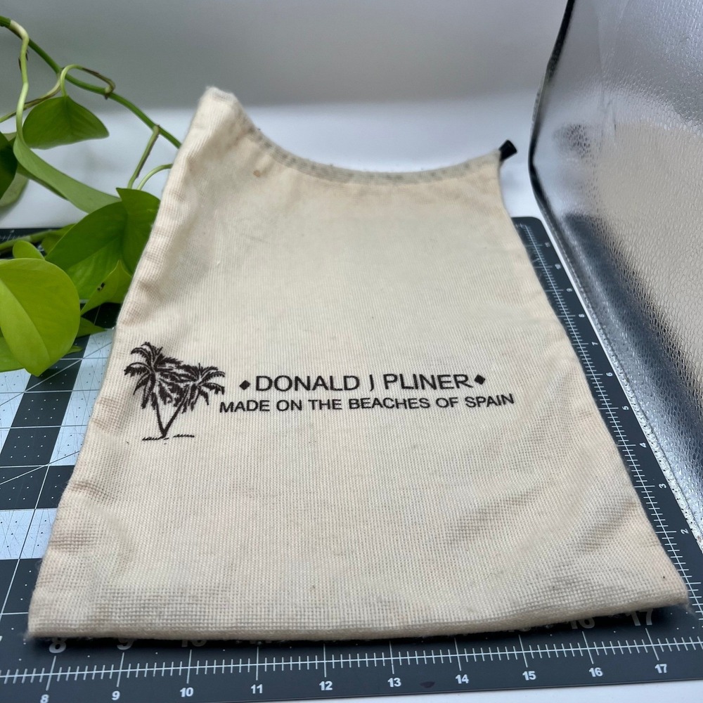 Donald J Pliner Cream Woven Fabric Shoe Dust Bag 10x14 Made on Beaches of Spain